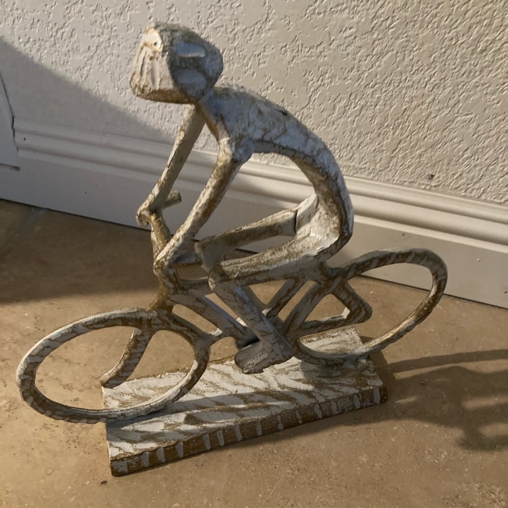 Vintage Iron Hammered Bicycle Sculpture